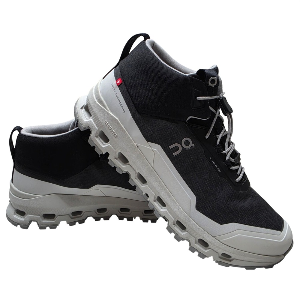 On Cloudhero Mid Waterproof Kids Hiking Boots Black White 3YD30020299 Size 5.5Y